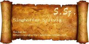 Singhoffer Szilvia névjegykártya
