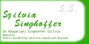 szilvia singhoffer business card